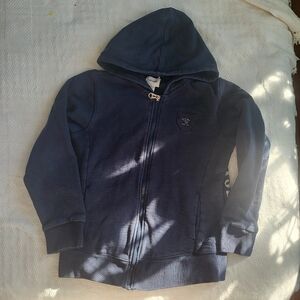 Diesel Kids Navy Blue Zip-Up Hoodie With Logo On The Back Sz 12